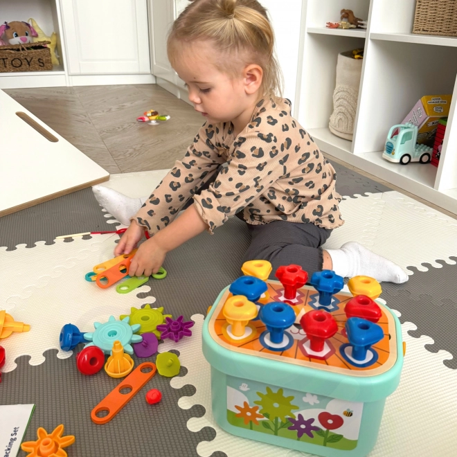 Montessori konstrukční box 12v1 WOOPIE GREEN