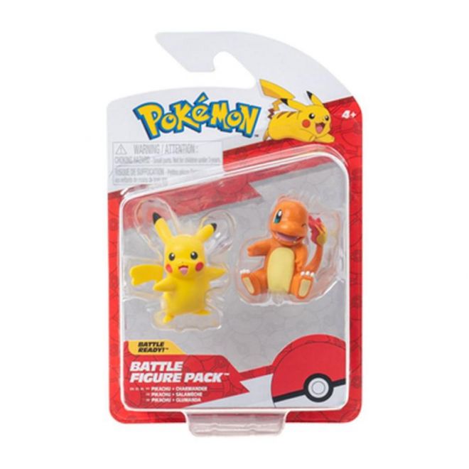 Pokémon akční figurky -  2 pack Asst (Charmander&Pikacu, Squirtle& Pikacu, Bulbusaur&Pikacu