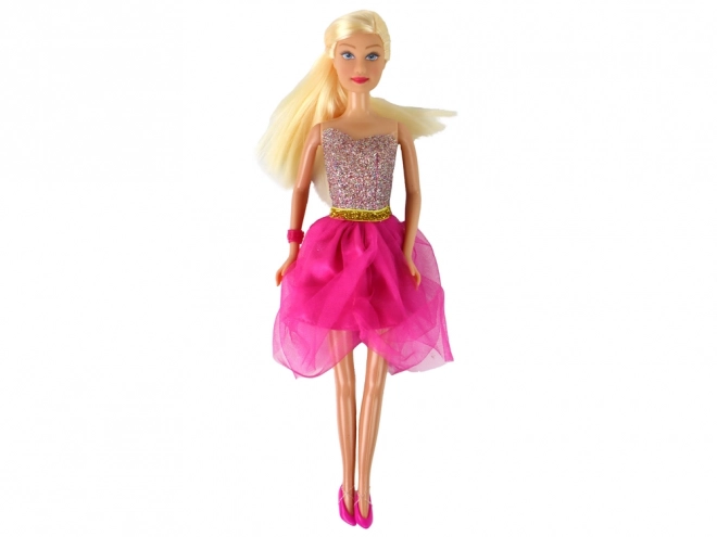Lucy Doll Dress Set růžové třpytivé boty