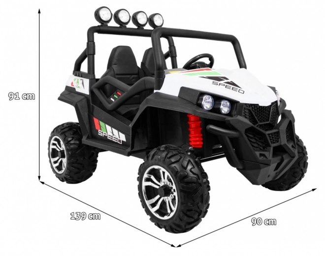 Dětská terénní buggy Grand Lift Bílá + pohon 4x4 + dálkové ovládání + nosič zavazadel + rádio MP3 + LED dioda