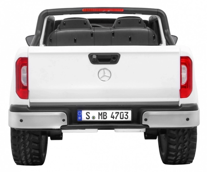 Mercedes Benz třídy X pro děti bílý + dálkové ovládání + 4x4 + MP4 + nosič zavazadel + LED + EVA