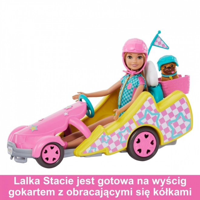 Panenka Barbie Stacie a filmové vozidlo Gokart