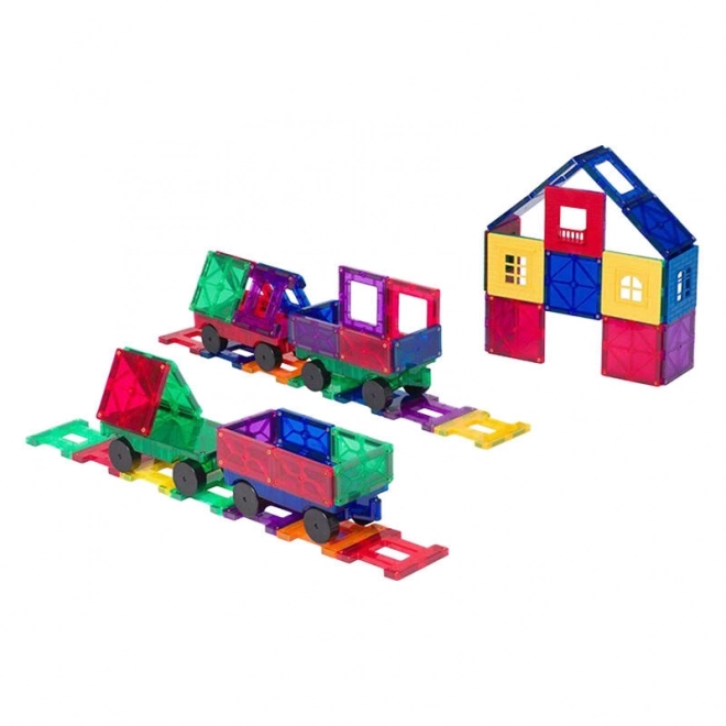 Magnetické dlaždice 3D Train Playmags 153 - sada 50 ks