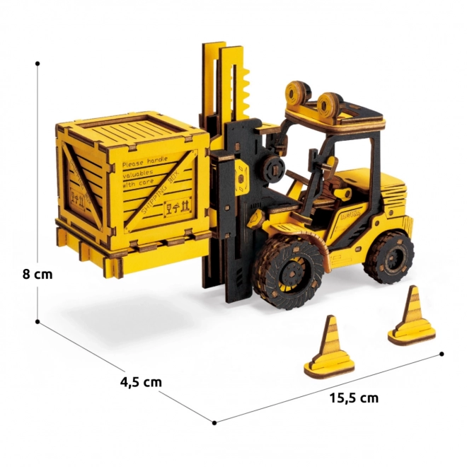 RoboTime dřevěné 3D puzzle - Vysokozdvižný vozík