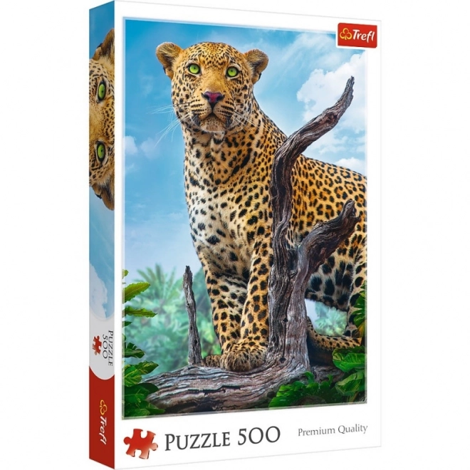 Puzzle Divoký Leopard 500 dílků 34x48cm v krabici 40x27x4,5cm