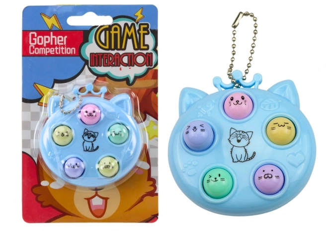 Klíčenka Mini arkádová hra Wac A Mole Cats Blue