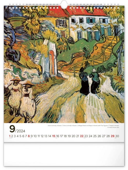 Nástěnný kalendář Vincent van Gogh 2024, 30 × 34 cm