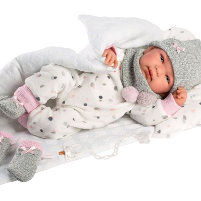 Llorens 84336 NEW BORN HOLČIČKA - realistická panenka miminko s celovinylovým tělem - 43 cm
