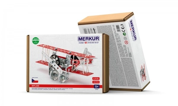 Stavebnice MERKUR 051 Dvouplošník 149ks v krabici 26x18x5,5cm