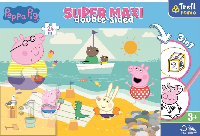 Oboustranné puzzle Peppa Pig SUPER MAXI 24 dílků