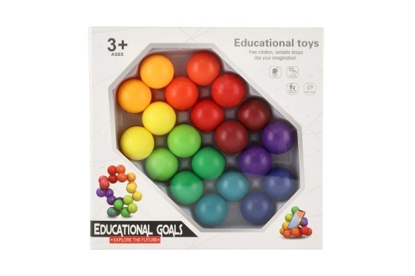 Koule/Kuličky edukační hlavolam plast v krabičce 17x16x3cm