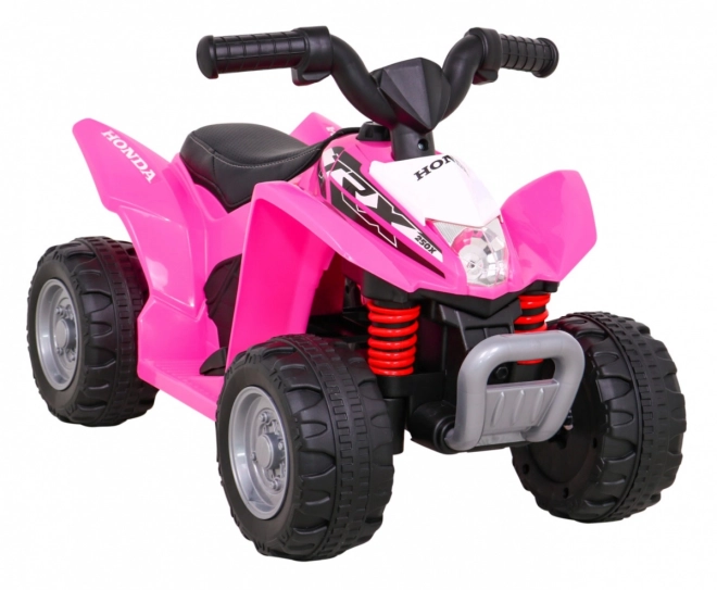 Čtyřkolka Honda 250X TRX s baterií + klakson + LED + eko kůže – Růžová