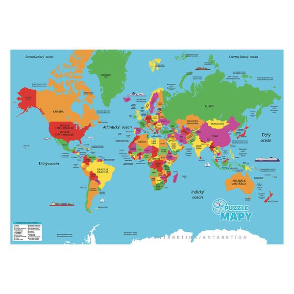 Dino Puzzle Mapy Svět 82 dílků