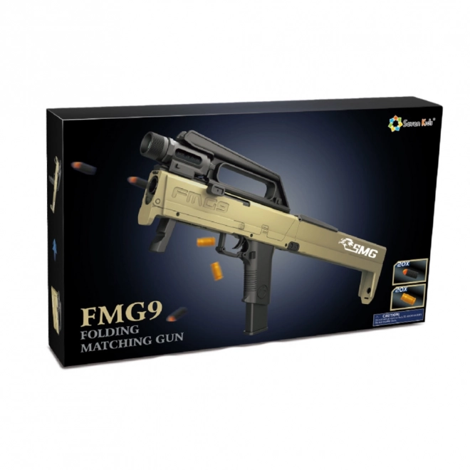 Skládací puška na pěnové šipky FMG9 s odpadními pouzdry a baterkou