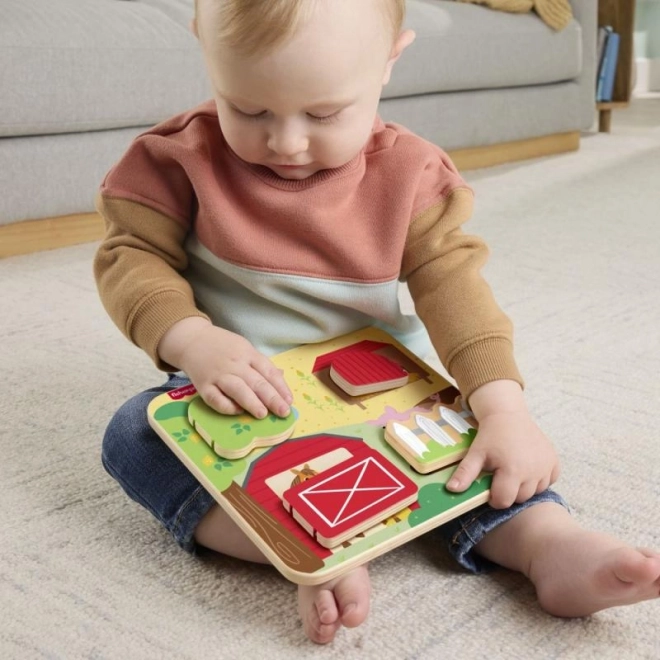 Fisher-Price Dřevěná hra na schovávanou se zvířátky