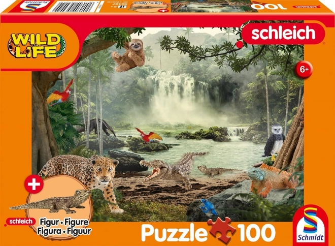 SCHMIDT Puzzle Schleich V deštném pralese 100 dílků + figurka Schleich