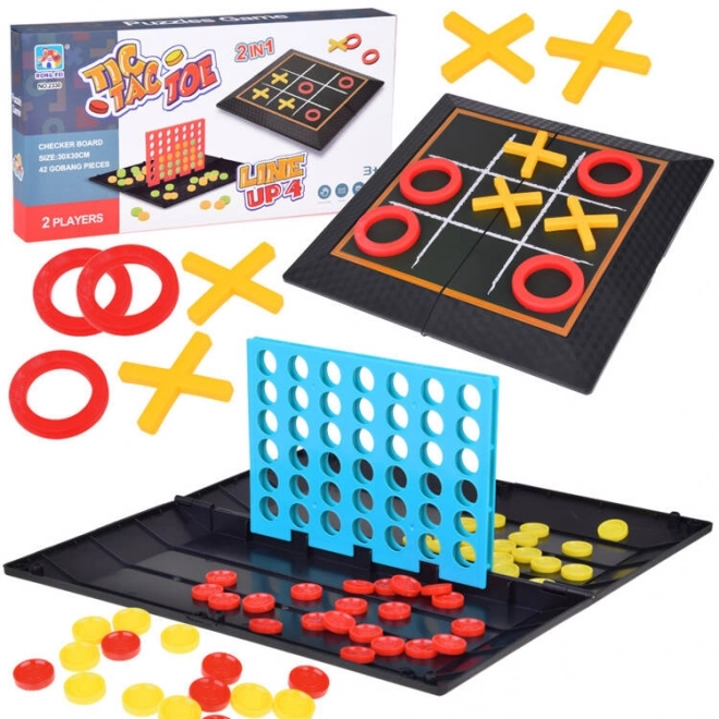 Sada her 2 v 1 tic-tac-toe line up 4 puzzle strategie GR0679