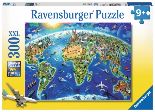 RAVENSBURGER Puzzle Mapa světových památek XXL 300 dílků