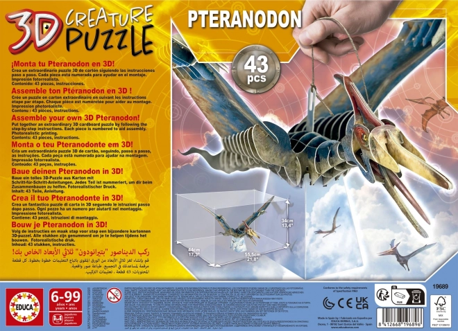 EDUCA 3D puzzle Pteranodon 43 dílků