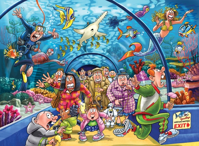 Jumbo puzzle Wasgij hrátky v akváriu 1000 dílků