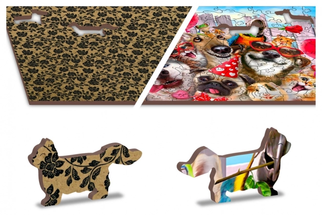 Wooden City Dřevěné puzzle Čas na párty 2v1, 150 dílků EKO