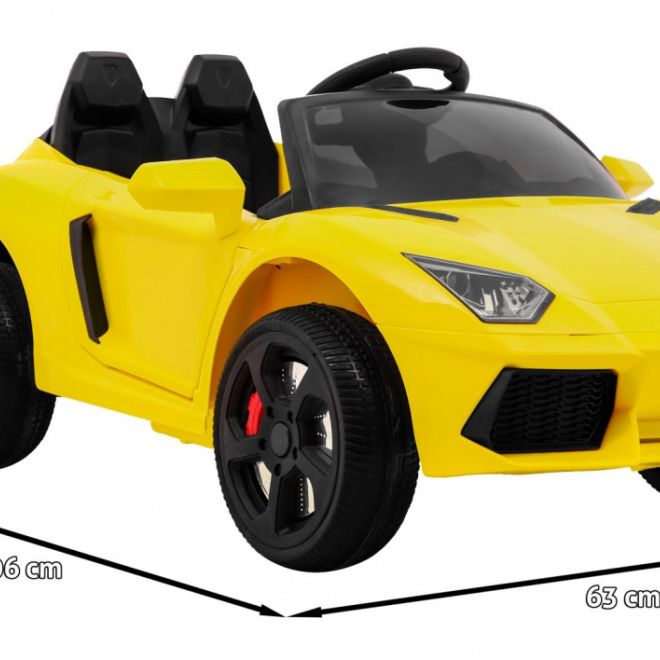 Budoucí bateriové auto pro děti Žluté + Dálkové ovládání + Pomalý start + EVA + MP3 USB + LED dioda