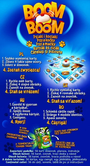 Dynamická rodinná hra Boom Boom Psi a kočky