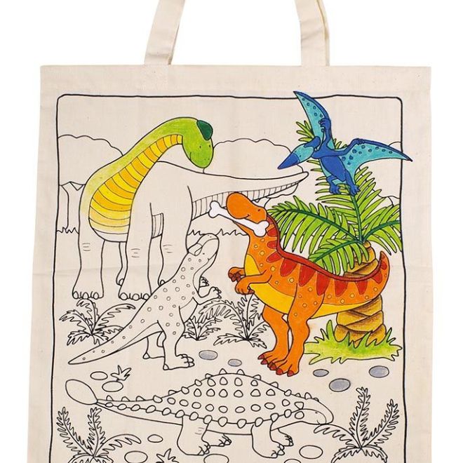 Samolepicí bavlněná taška Dinosauři