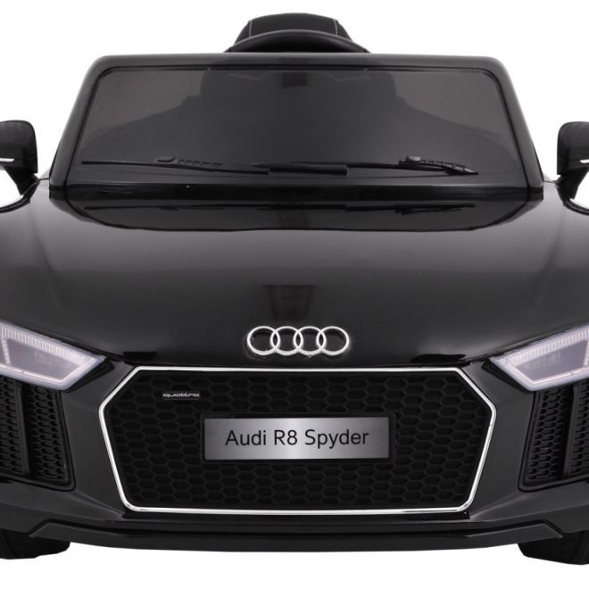 Audi R8 Spyder Baterie černá + Dálkové ovládání + EVA + Pomalý start + Rádio MP3 + LED dioda
