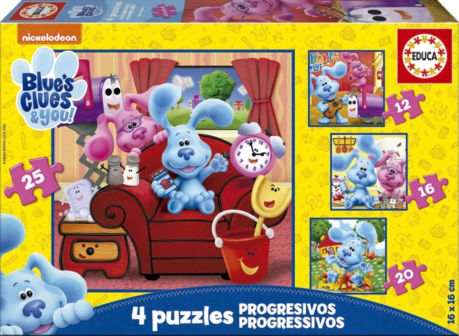 EDUCA Puzzle Blue's Clues 4v1 (12,16,20,25 dílků)