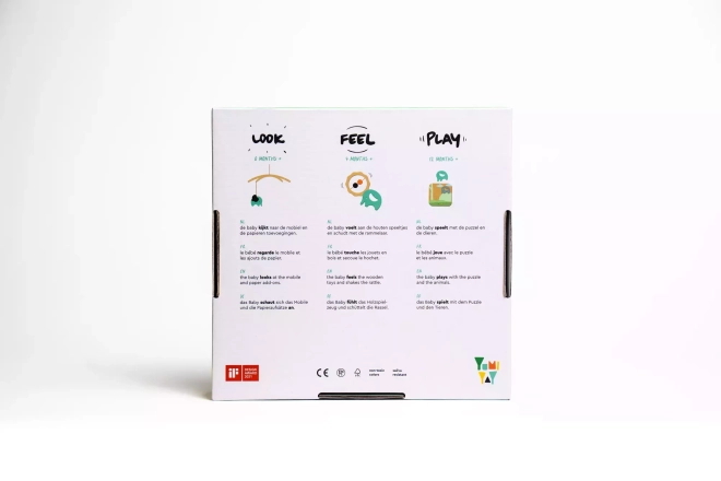 Yumi Yay - 3 v 1: kolotoč nad postýlku, dřevěné hračky, puzzle