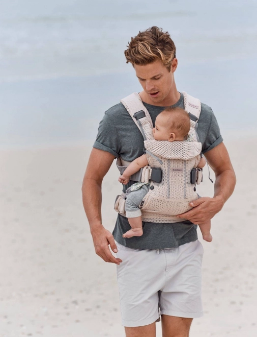 Nosítko BABYBJORN ONE AIR 3D MESH, Antracit/Leopard – Vybledlá růžová