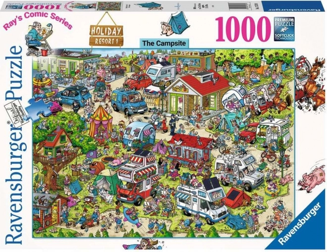 RAVENSBURGER Puzzle Ray's Comic Holiday Resort 1: Kemp 1000 dílků