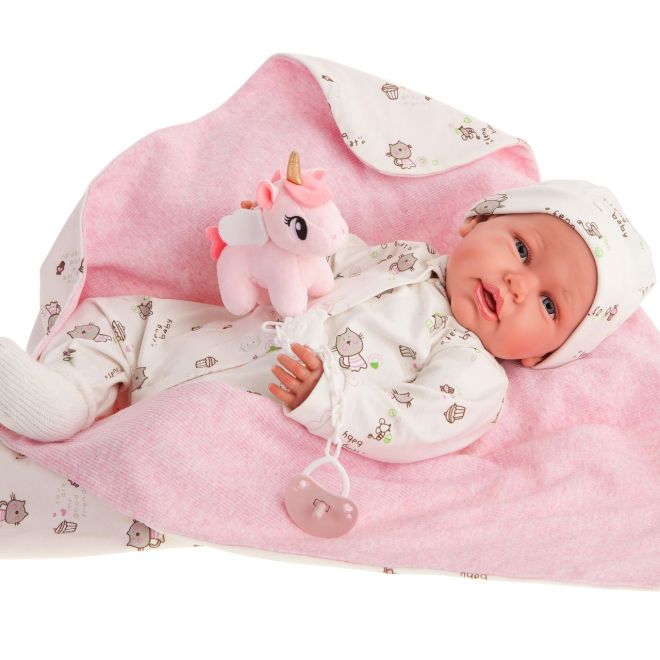 Antonio Juan 81063 Můj první  REBORN DANIELA - realistická panenka miminko s měkkým látkovým tělem - 52 cm