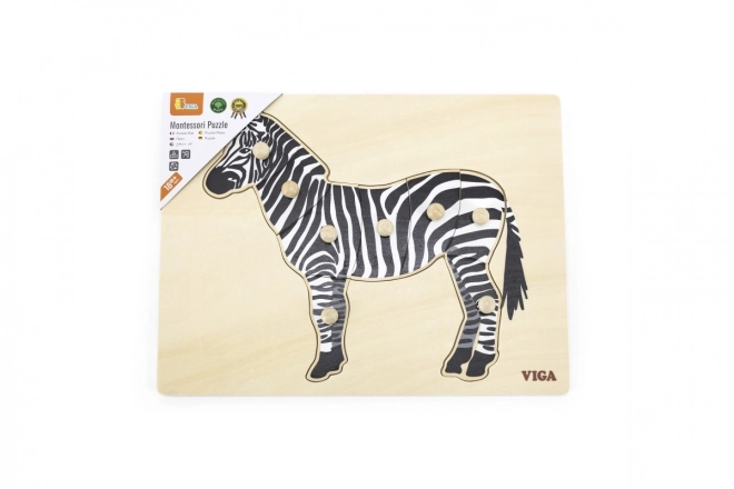 Dřevěná montessori vkládačka - zebra