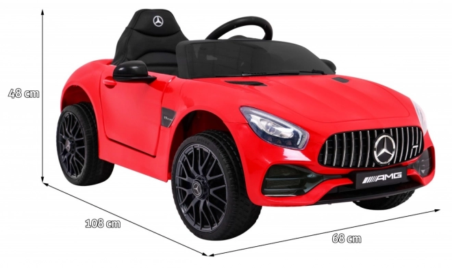 Mercedes Benz GT baterie pro děti Červená + dálkové ovládání + pomalý start + MP3 LED