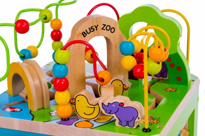 Vzdělávací dřevěná kostka velká Zoo zvířata