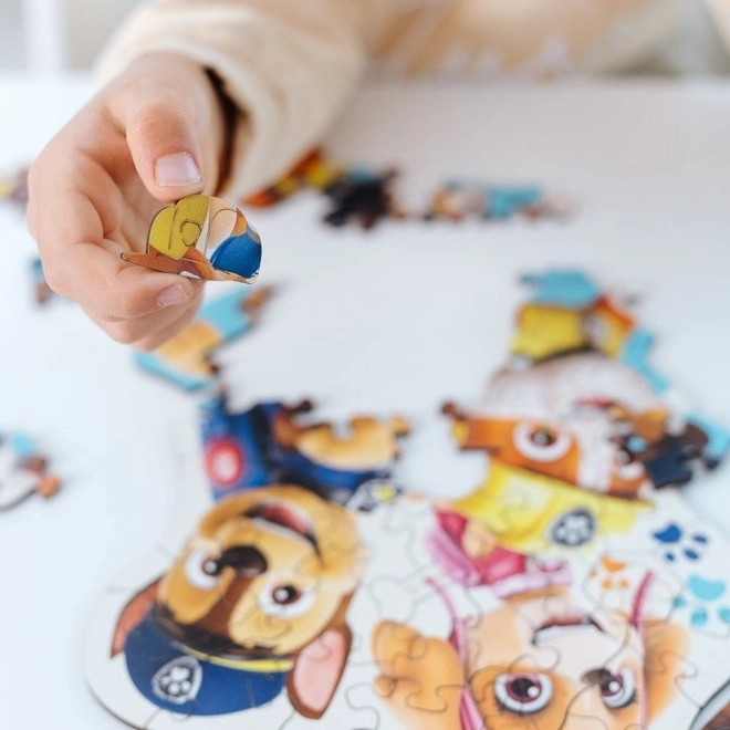 TREFL Wood Craft Junior puzzle Tlapková patrola 50 dílků