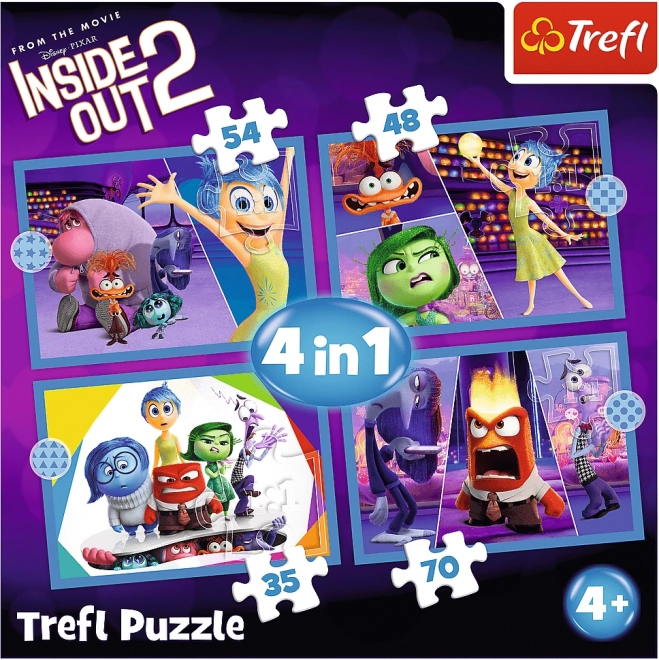 TREFL Puzzle V hlavě 2: Emoce vládnou 4v1 (35,48,54,70 dílků)