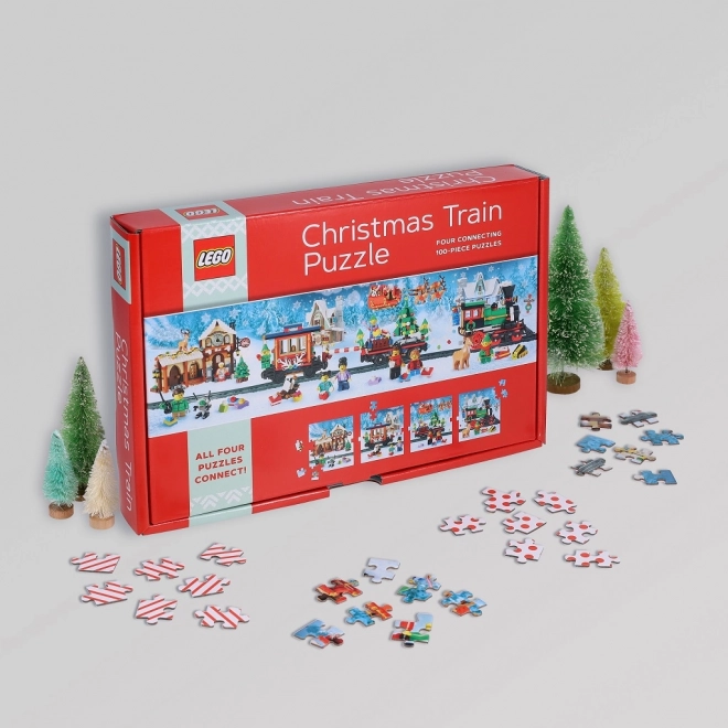 Chronicle Books Puzzle LEGO® Vánoční puzzle vlak 4x100 dílků