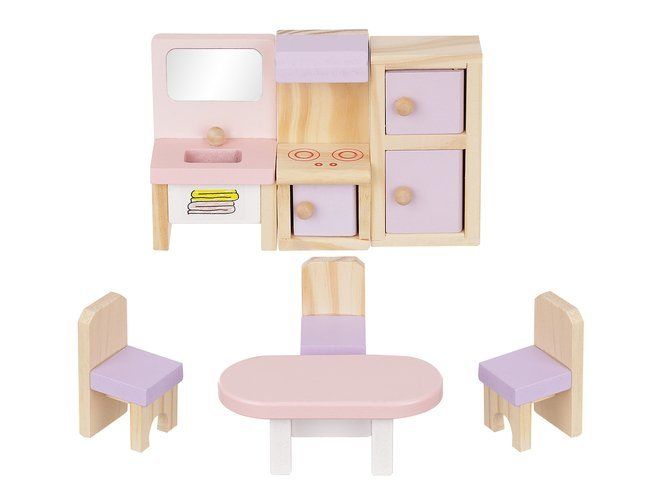 Sada dřevěného nábytku pro panenky