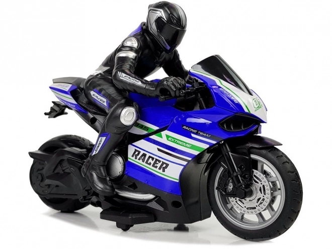 Sportovní závodní motocykl na dálkové ovládání 2.4G Range 35m Blue