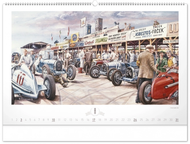 NOTIQUE Nástěnný kalendář Oldtimers – Václav Zapadlík 2025, 64 x 42 cm