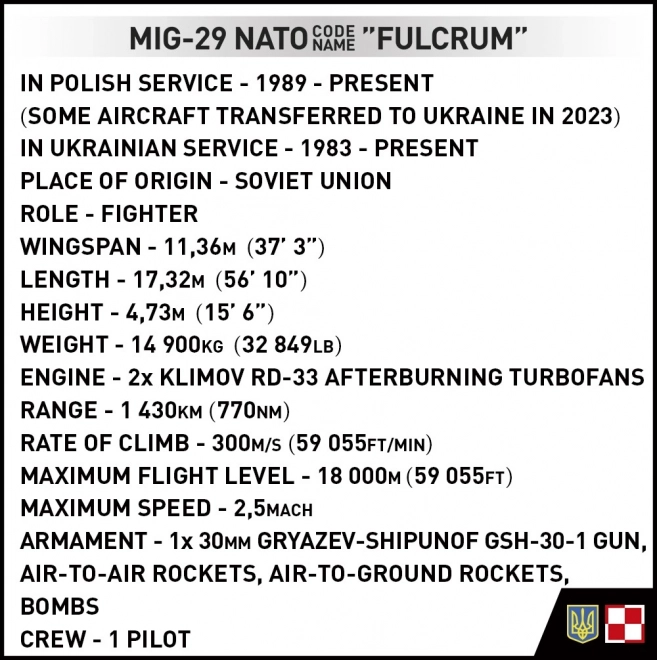 Klockový model MiG-29