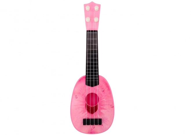 Ukulele pro děti Mini kytara 4 struny Peach Motif Pink Guitar 15″