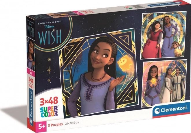 CLEMENTONI Puzzle Disney: Přání 3x48 dílků