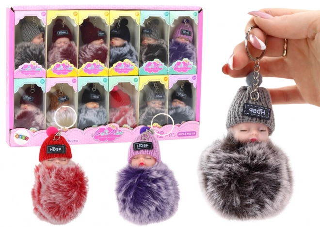 Přívěsek na klíče Pompon Doll Kabelka Mix barev