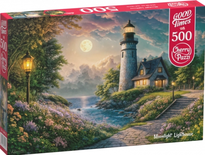 Puzzle Maják za svitu Měsíce 500 dílků