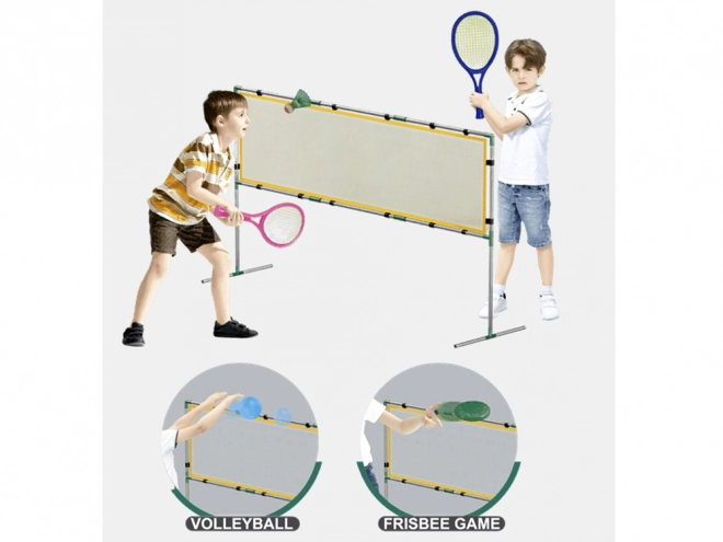 Sportovní sada 3v1: Síť na volejbal, badmintonová sada, létající disk