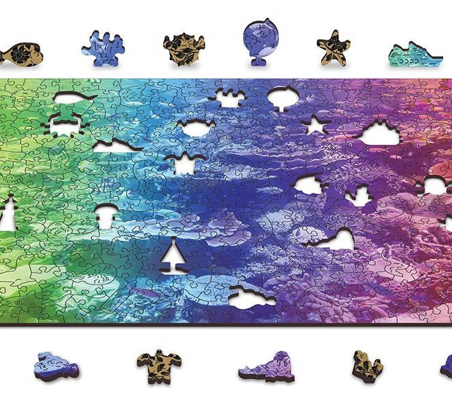 Wooden City Dřevěné puzzle Korálový útes 2v1, 1000 dílků EKO